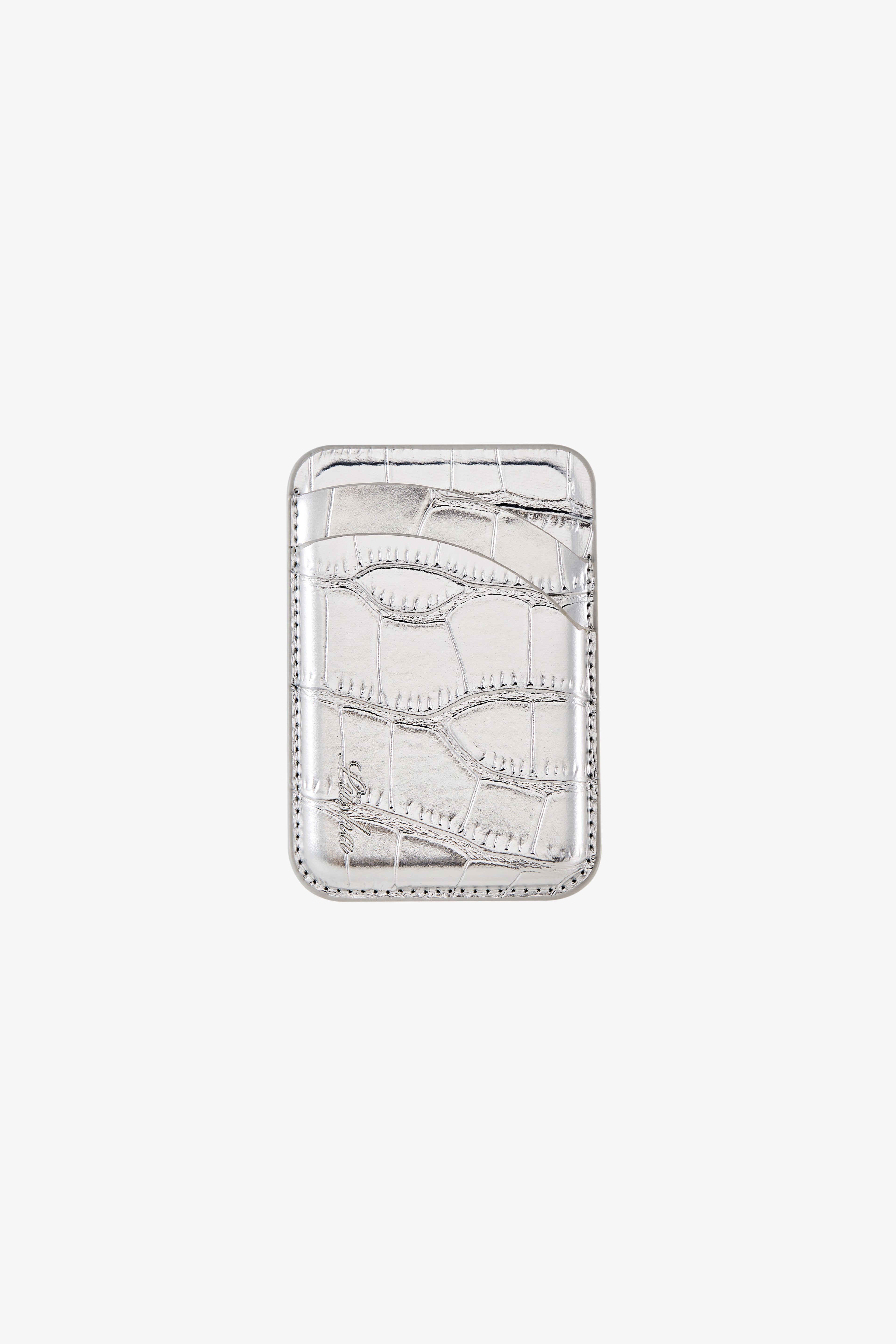 Chrome Croc Cardholder