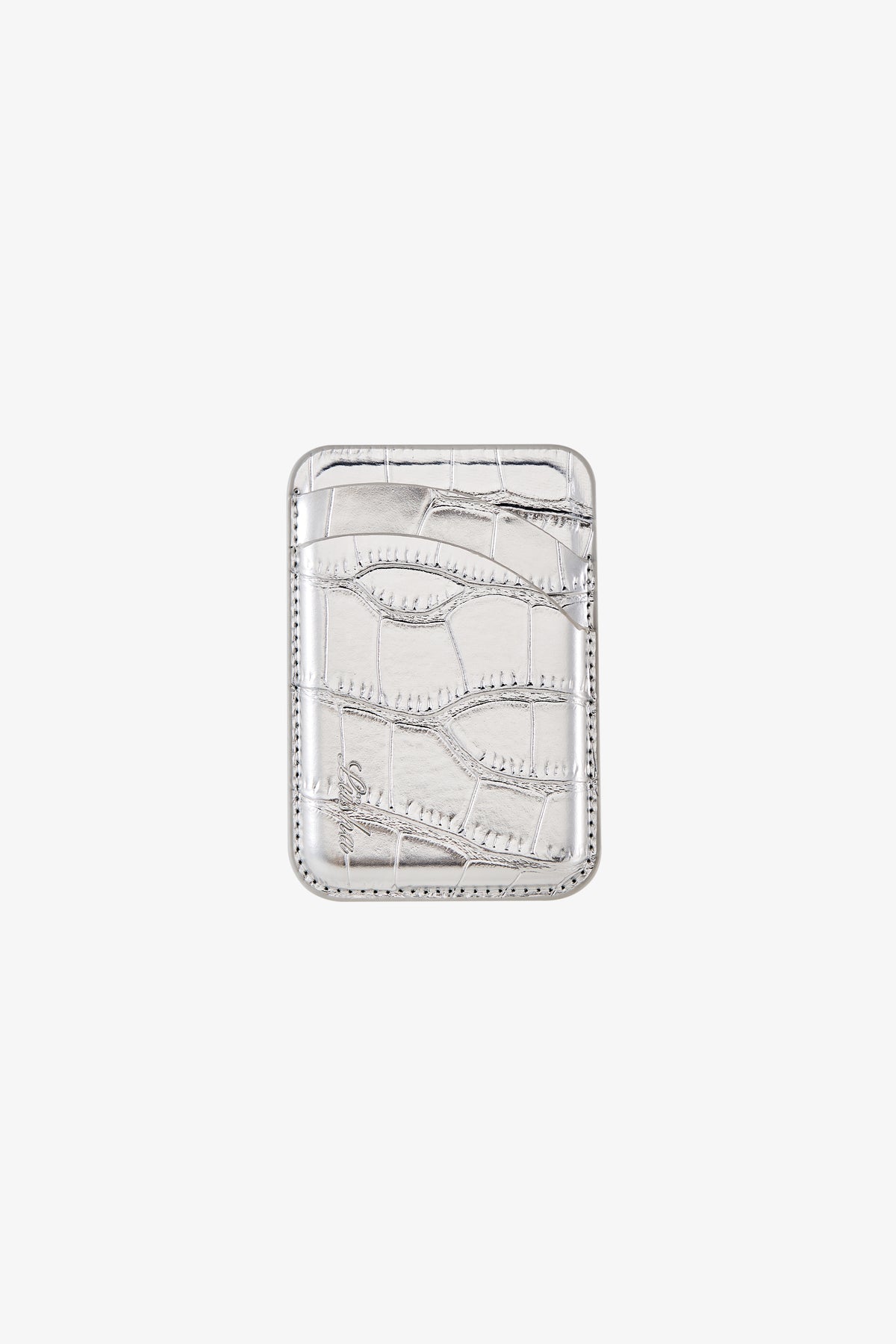 Chrome Croc Cardholder