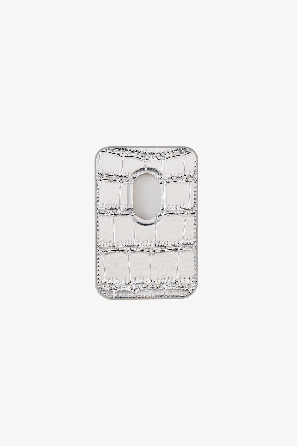Chrome Croc Cardholder