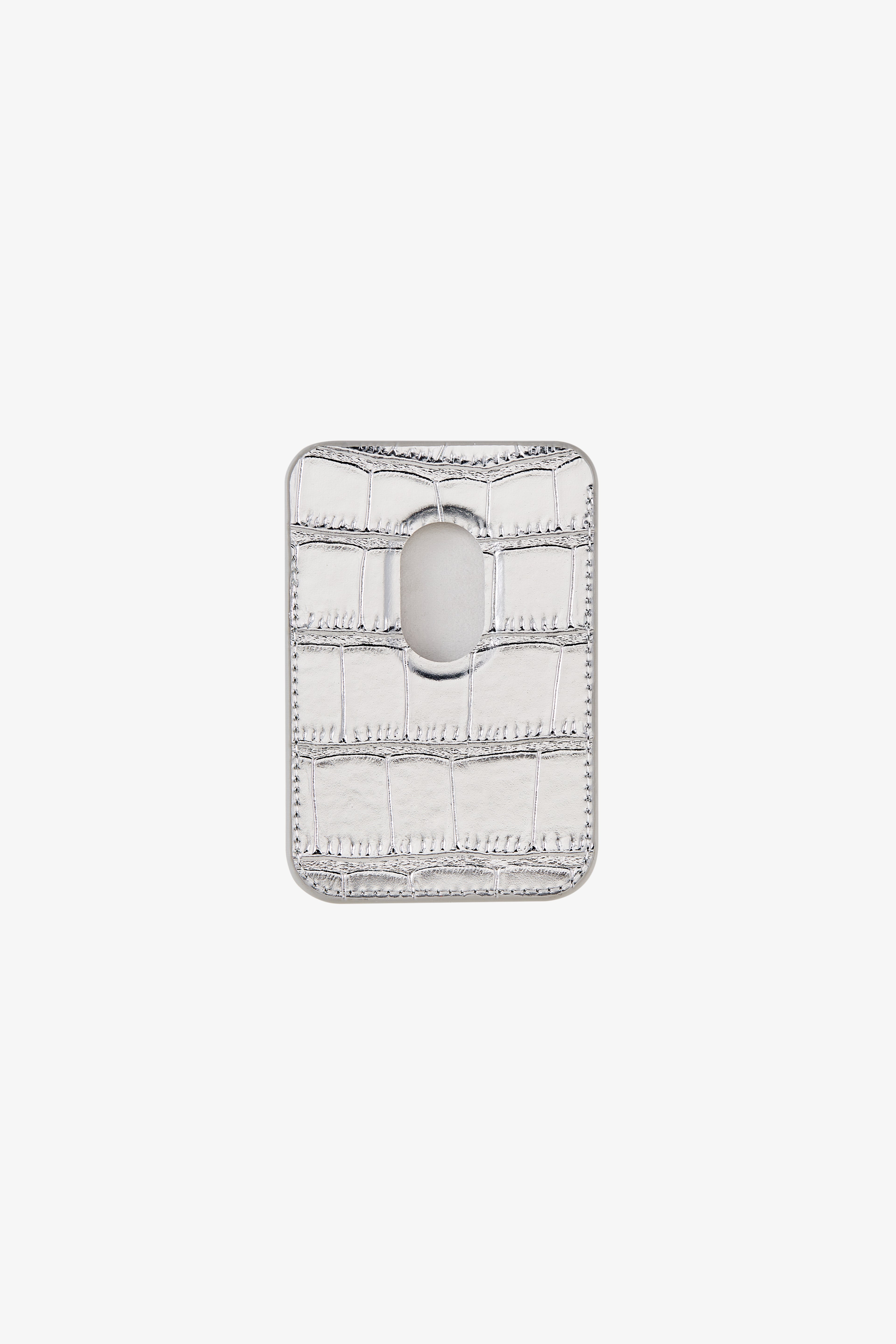 Chrome Croc Cardholder