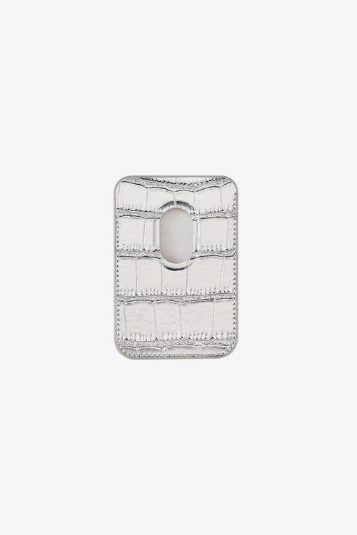 Chrome Croc Cardholder