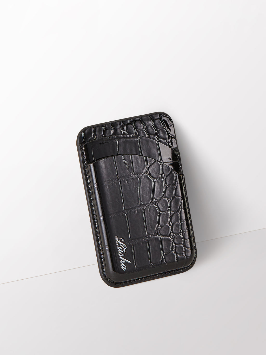 Noir Croc Cardholder