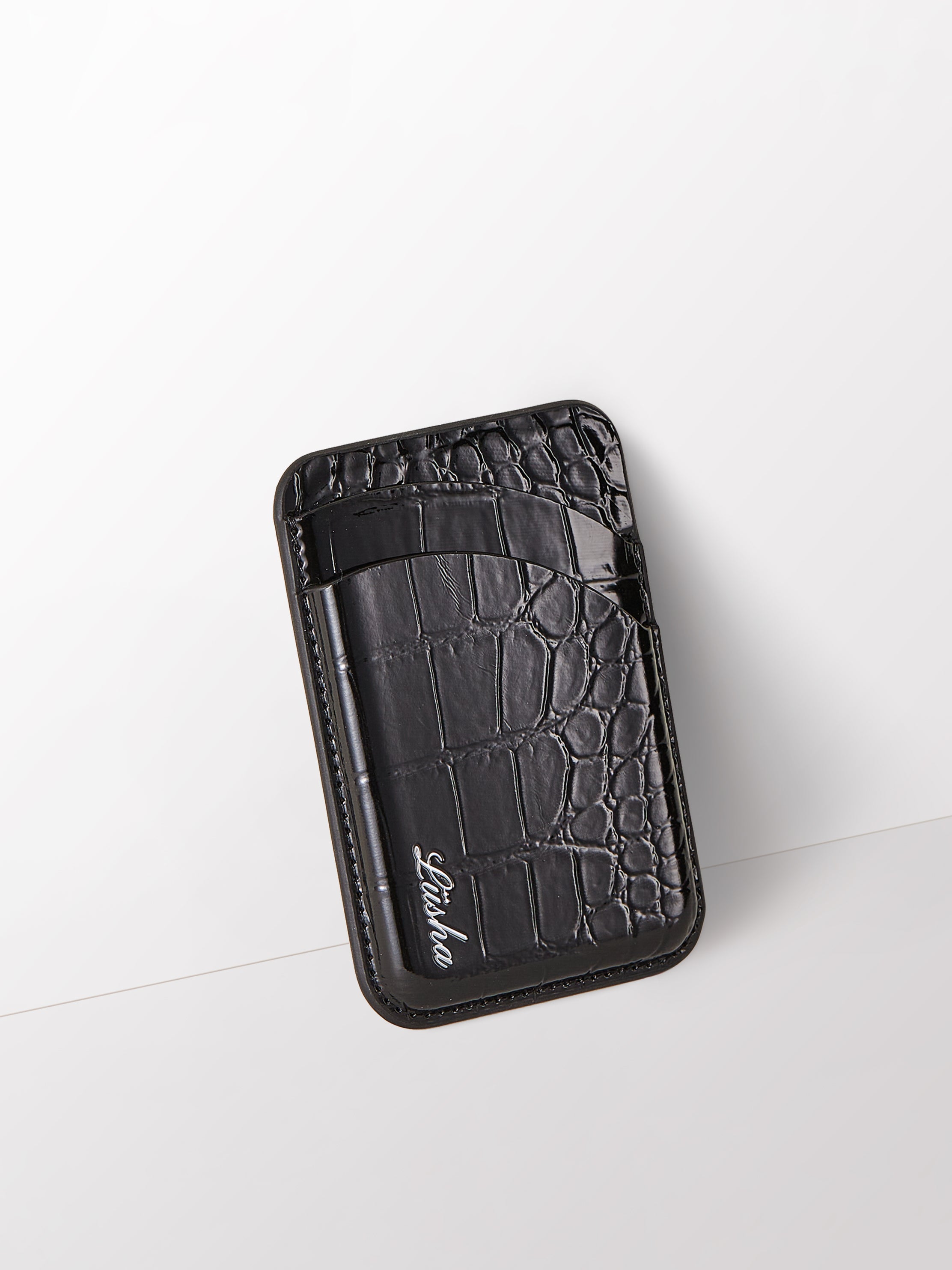 Noir Croc Cardholder
