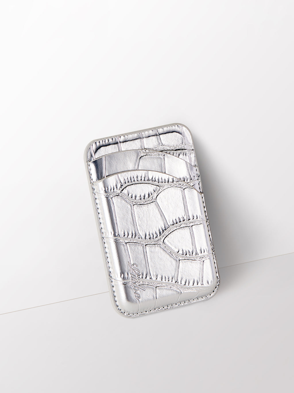 Chrome Croc Cardholder